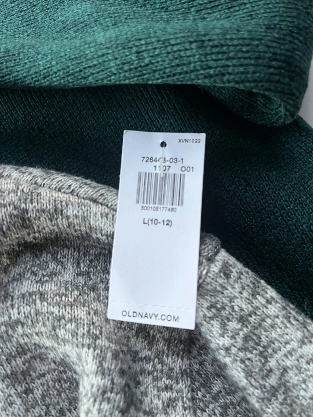 Bundle of 2 Kids Old Navy Gray and Green Hoodie  10-12 years old